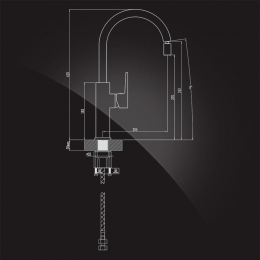 Смеситель для кухни Elghansa KITCHEN 56B1498, высокий излив, поворотный аэратор, однорычажный