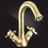 Смеситель для умывальника Elghansa PRAKTIC BRONZE 1902660-Bronze, высокий, двухвентильный, бронза