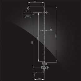 Душевая система Elghansa ECOFLY 2302880-2B, двухвентильная, излив, верхний душ, стойка, ручной душ