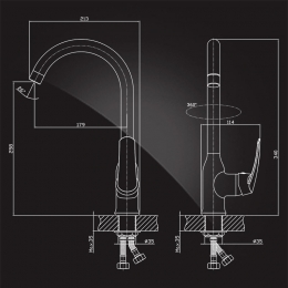 Смеситель для кухни Elghansa WIEDEN NEW 5670909, высокий излив, однорычажный