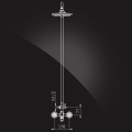 Душевая система Elghansa NEW WAVE 2307595-2A, двухвентильная, излив, верхний душ, стойка, ручной душ