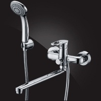 Смеситель для ванны Elghansa ECOFLOW BETA 5350205, однорычажный, длинный излив, душевой комплект