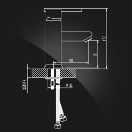 Смеситель для умывальника Elghansa KUBUS 1609741 однорычажный