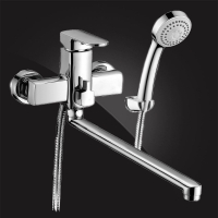 Смеситель для ванны Elghansa SCARLETT 5322225, однорычажный, длинный излив, душевой комплект