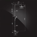 Душевая система Elghansa SHOWER SET 2330524-2L Set-12, однорычажная, излив, стойка, верхний и ручной