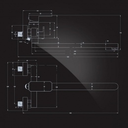 Смеситель для ванны Elghansa MONDSCHEIN 5302235 однорычажный, длинный излив, душевой комплект