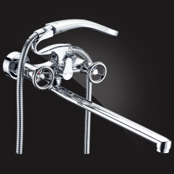 Смеситель для ванны Elghansa NEW WAVE SIGMA 2707595, двухвентильный, длинный излив, душевой комплект