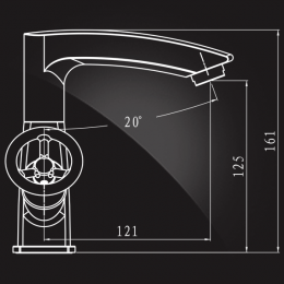 Смеситель для умывальника Elghansa NEW WAVE SIGMA 1907595 двухвентильный