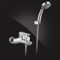 Смеситель для ванны Elghansa SCARLETT 2322225-New, однорычажный, короткий излив, душевой комплект