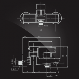 Смеситель для ванны Elghansa SCARLETT 2322225-New, однорычажный, короткий излив, душевой комплект
