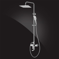 Душевая система Elghansa EMERALD New 2392510-2B, однорычажная, излив, тропический душ, стойка, ручно