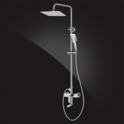 Душевая система Elghansa EMERALD New 2392510-2B, однорычажная, излив, тропический душ, стойка, ручно