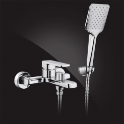 Смеситель для ванны Elghansa HEFFEN 2352520, однорычажный, короткий излив, душевой комплект