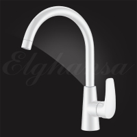 Смеситель для кухни Elghansa MONICA WHITE 56B1219-White, высокий излив, однорычажный, белый