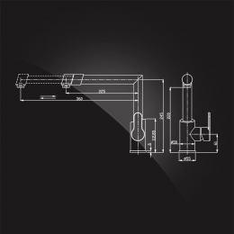 Смеситель для кухни Elghansa DYNAMIC 5636338 высокий выдвижной излив, однорычажный