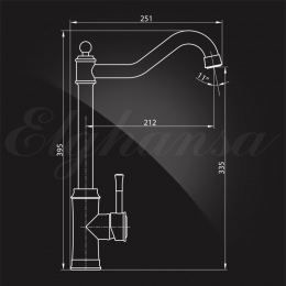Смеситель для кухни Elghansa STAINLESS STEEL 56D4737-Steel, высокий излив, однорычажный