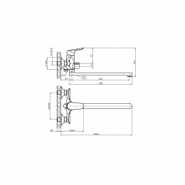 Смеситель для ванны ESKO Rio RIO31, длинный излив, с душевым комплектом