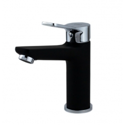 Смеситель для умывальника ESKO Dubai DI26 литой ЧЕРНЫЙ+ХРОМ