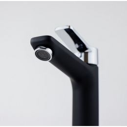 Смеситель для умывальника ESKO Dubai DI26 литой ЧЕРНЫЙ+ХРОМ