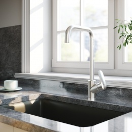 Смеситель для кухни AM.PM Like F8006011, однорычажный, высокий, поворотный, сатин