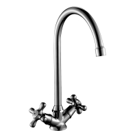 Смеситель для кухни Rossinka H02-72, двухвентильный, высокий излив