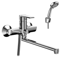 Смеситель для ванны Rossinka RS28-33, однорычажный, длинный излив, с душевой лейкой