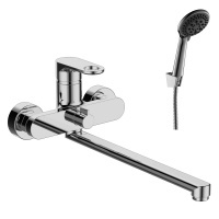 Смеситель для ванны Rossinka RS33-32, однорычажный, длинный излив, с душевой лейкой