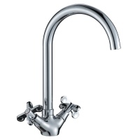 Смеситель для кухни Rossinka RS42-72, двухвентильный, высокий излив