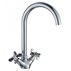 Смеситель для кухни Rossinka RS42-72, двухвентильный, высокий излив