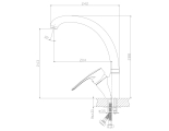 Смеситель для кухни Rossinka T40-23, однорычажный, высокий излив
