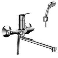 Смеситель для ванны Rossinka RS29-33, однорычажный, длинный излив, с душевой лейкой