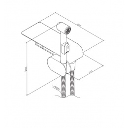 Смеситель с гигиеническим душем AM.PM Like F0202600, настенный монтаж, с полочкой и бумагодержателем