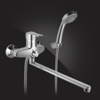 Смеситель для ванны Elghansa STALLE 5301512, однорычажный, длинный излив, душевой комплект
