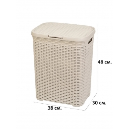 Корзина для белья РОТАНГ с крышкой 40л цветная