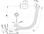Сифон A51CRM для ванны Alcaplast