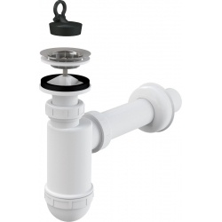 Сифон A41 +A710/AG21051 для умывальника 1 1/2*40 Flexi с пробкой, с гофрой 40*40 ALCAPLAST/Alcadrain