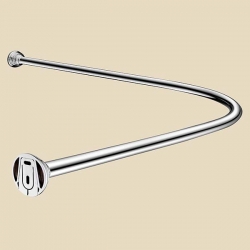 Карниз угловой для ванной с кольцами CR-4-Chrome 920x920 мм