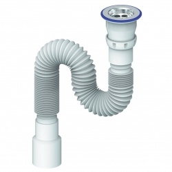 Сифон D220 гофрированный UNICRON 1 1/2x40x50 (80см)