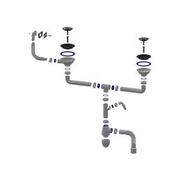 Сифон B730V большая чаша UNICORN двойной, с носиком, с прямоуг переливом и гофрой