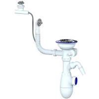 Сифон B611V большая чаша UNICORN автомат, с носиком, с круглым переливом