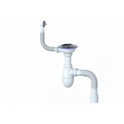 Сифон для раковины Uniplast выпуск с нерж.чашкой 63 мм и круглым переливом