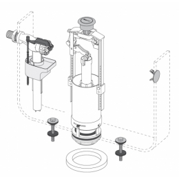 Арматура боковой подвод 1/2, AlcaPlast