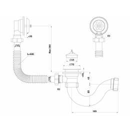 Сифон Е150 для ванны Ани