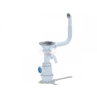 Сифон A1042SP для мойки Ани 3 1/2*40 Грот c переливом и отводом