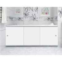 Экран под ванну ПРЕМИУМ А с алюминиевой рамой 1,5м белый