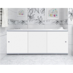 Экран под ванну ПРЕМИУМ А с алюминиевой рамой 0,7м белый