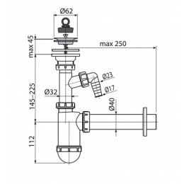 Сифон A41P для раковины AlcaPlast
