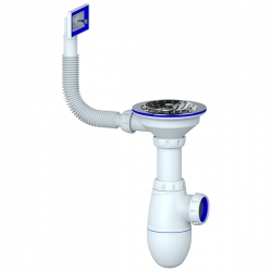 Сифон B410 большая чаша UNICORN с прямоугольным переливом