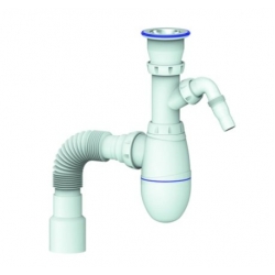 Сифон В320V малая чаша UNICORN с носиком и гофрой