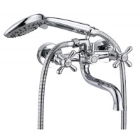 Смеситель для ванны VIEIR V120131, двухвентильный, короткий излив, ручной душ